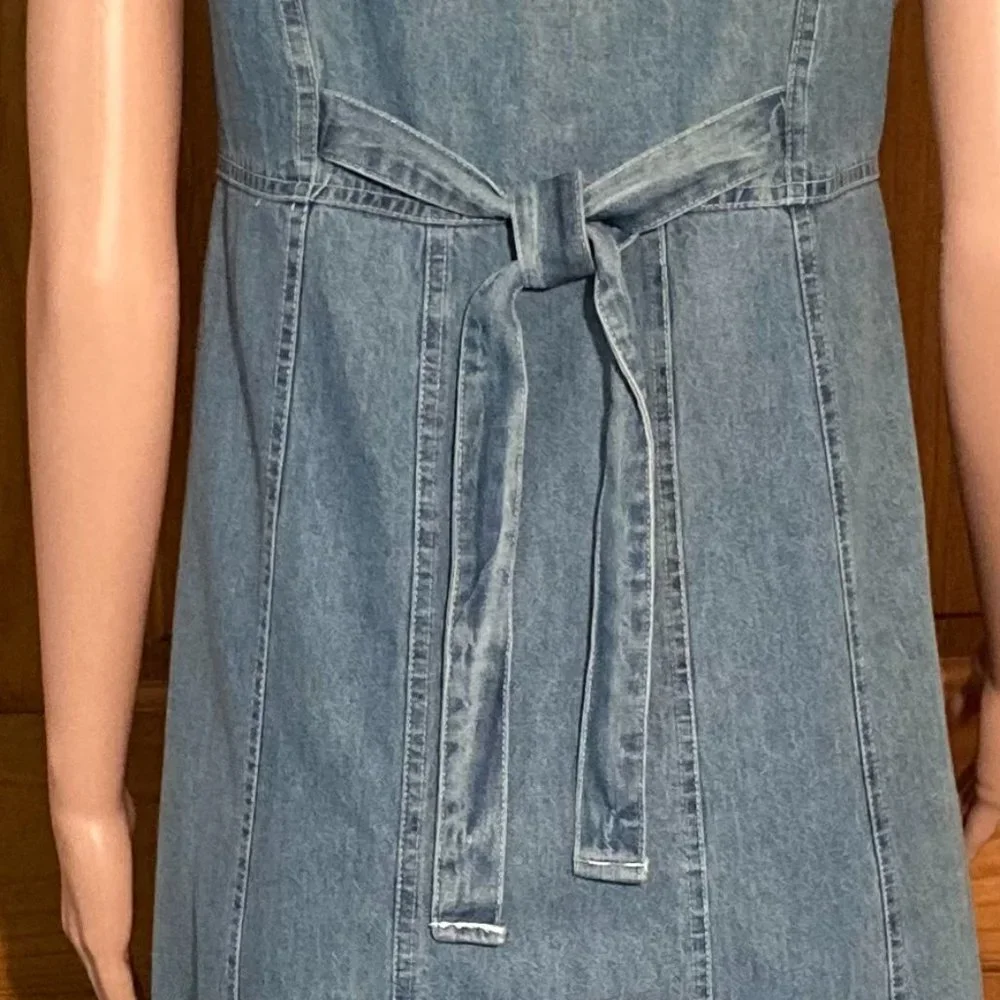 NWOT Vintage No Excuses Original Weathered Denim Sleeveless Dress Size M - Picture 13 of 16